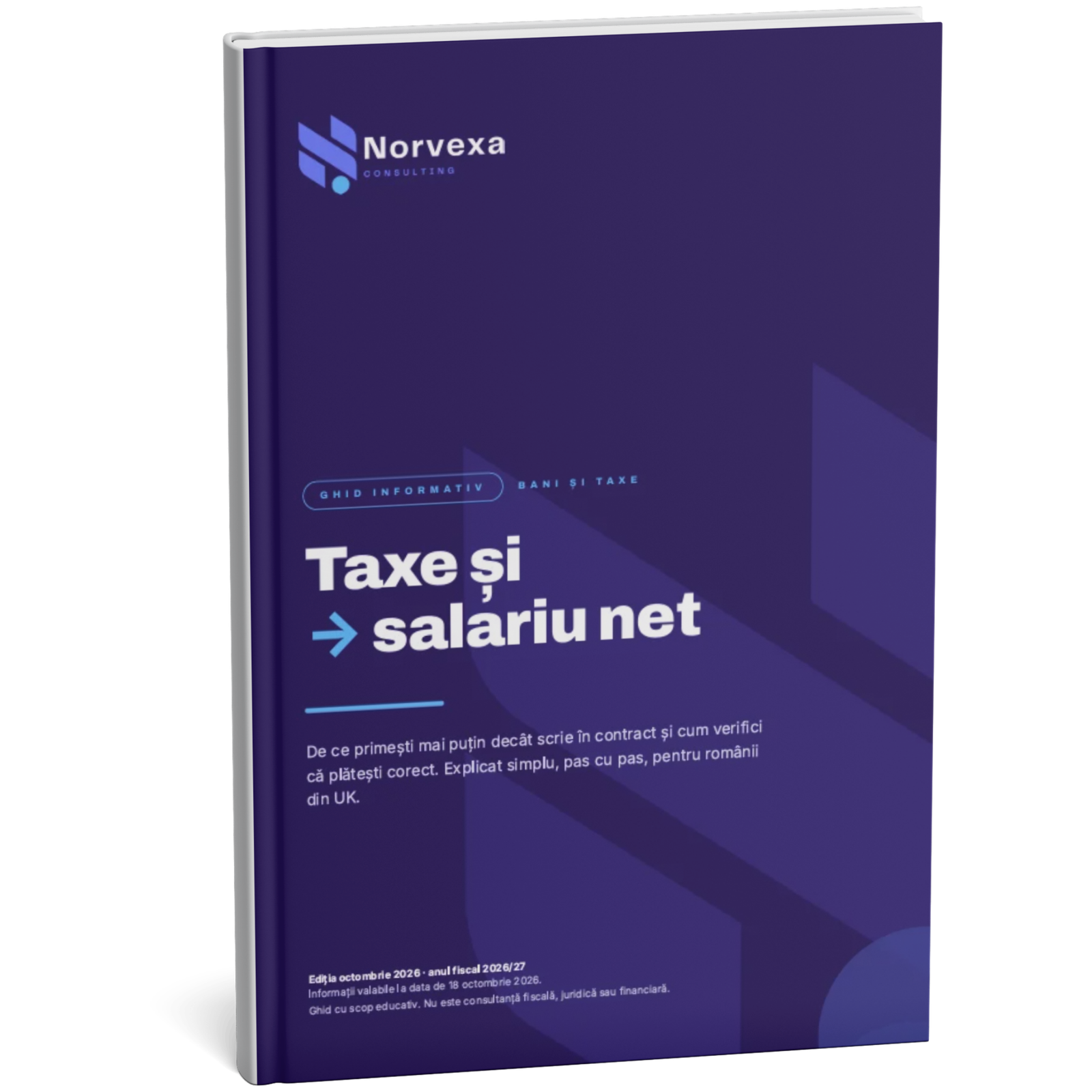 Coperta ghidului PDF Taxe și salariu net în UK, pentru românii din UK