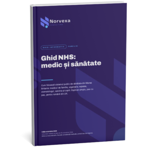 Coperta ghidului PDF NHS în română: medic de familie și sănătate în UK