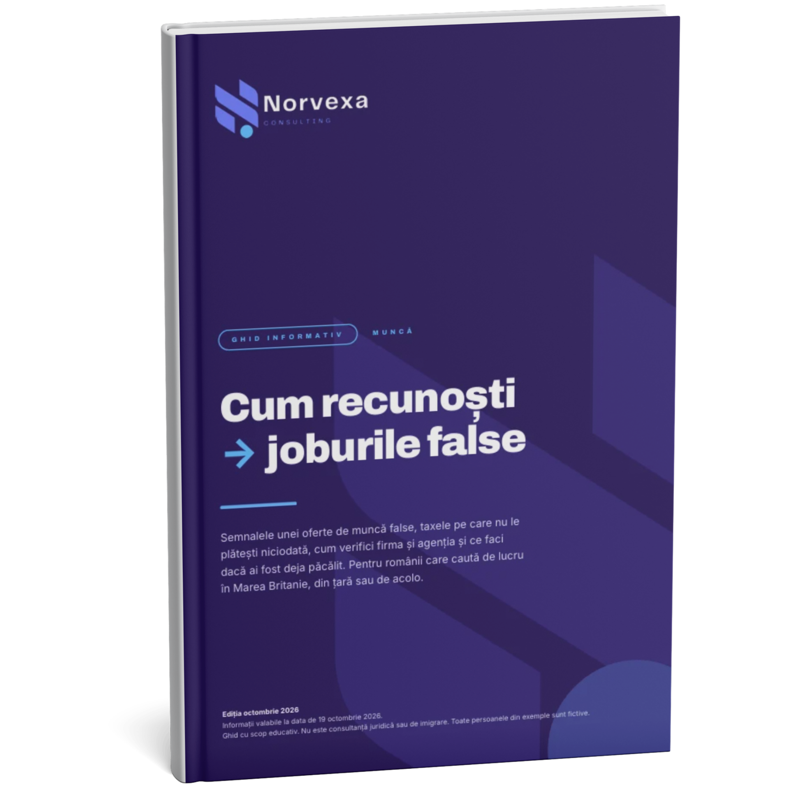 Coperta ghidului PDF Cum recunoști joburile false în UK, pentru românii din UK