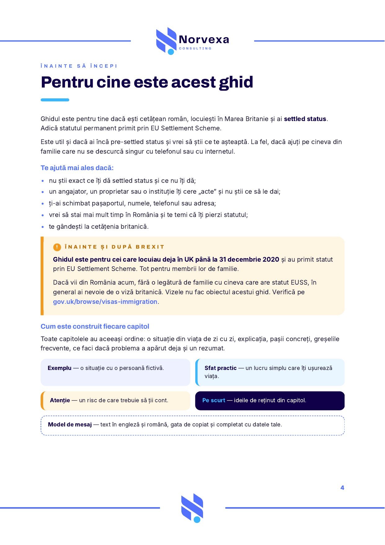 Previzualizare, pagina 3 din ghidul despre settled status